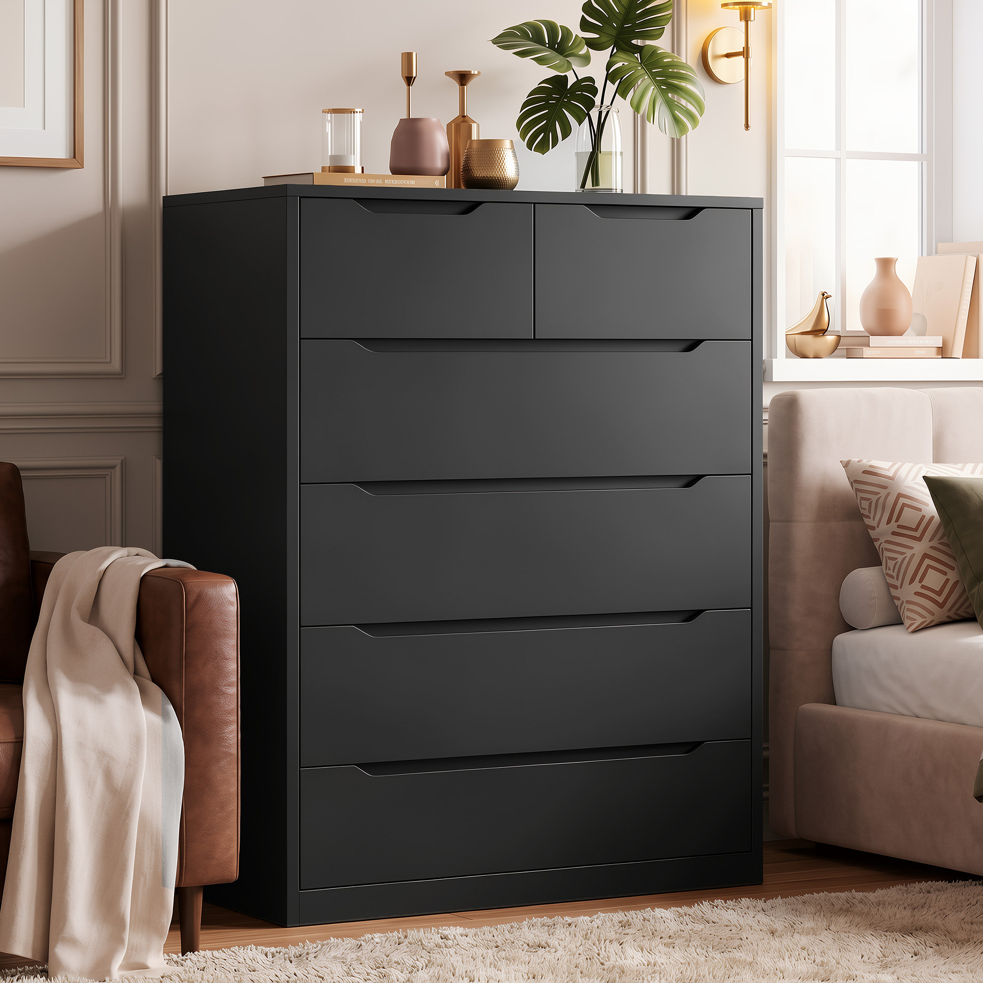 Ebern Designs Brichelle 6 - Drawer Dresser, Wood Dressers & Chests